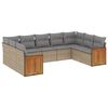 vidaXL 9-dijelni set vrtnih sofa s jastucima bež od poliratana