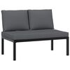 vidaXL 6-dijelni set vrtnih sofa s jastucima crni aluminijski