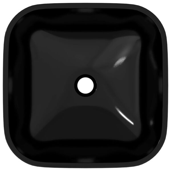 vidaXL Umivaonik stakleni 42x42x14 cm crni