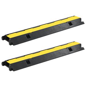 vidaXL Rampe za za&scaron;titu kabela s 1 kanalom 2 kom gumene 100 cm