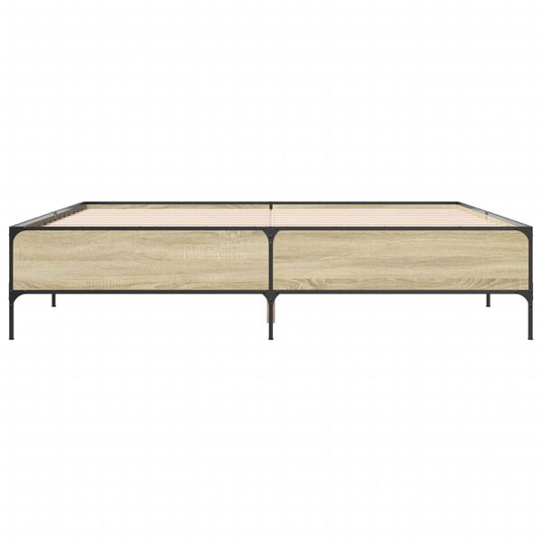 vidaXL Okvir za krevet boja hrasta 180x200cm konstruirano drvo i metal