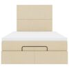vidaXL Otomanski okvir kreveta s madraca krem 120x190 cm od tkanine