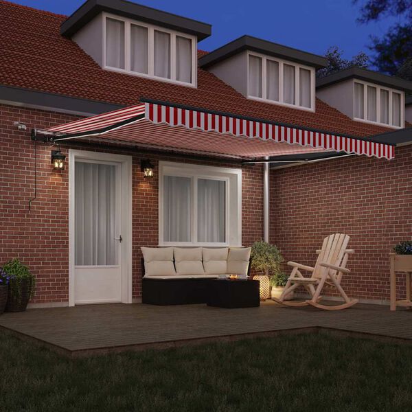 vidaXL Tkanina za tende s Crvena i bijela 400 &times; 300 cm Poliester