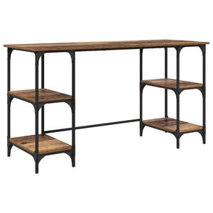 vidaXL Stol s policom Staro drvo 140 x 50 x 75 cm Konstruirano drvo