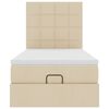 vidaXL Otomanski okvir kreveta s madraca krem 80x200cm od tkanine