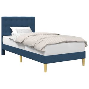 vidaXL Krevetna konstrukcija s uzglavljem Plava 100 x 200 cm Tkanina