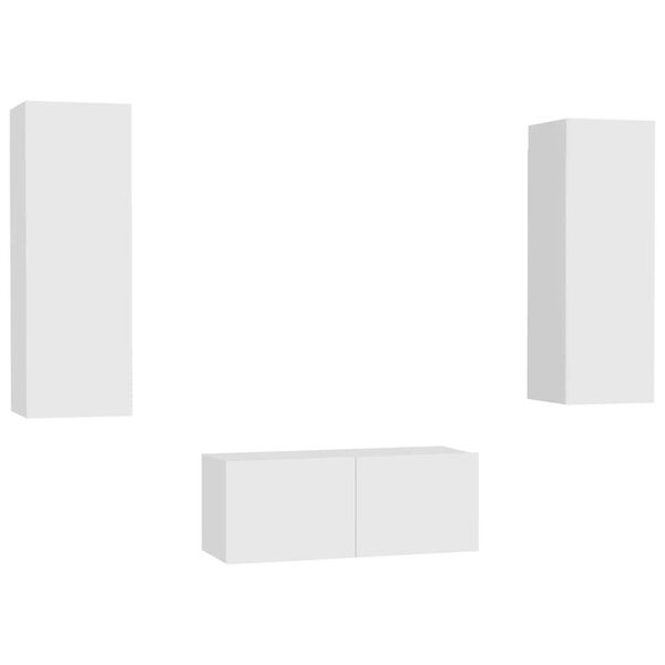 vidaXL 3-dijelni set TV ormarića bijeli od konstruiranog drva