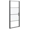 vidaXL Vrata za tu&scaron;-kabinu 91x195 cm napola mutno kaljeno staklo crna