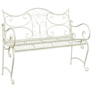 vidaXL Vrtna klupa 2-Broj sjedala 114 x 56,5 x 90 cm Čelik Antič White