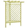 vidaXL Kutna pergola s klupom 130 x 130 x 197 cm impregnirana borovina