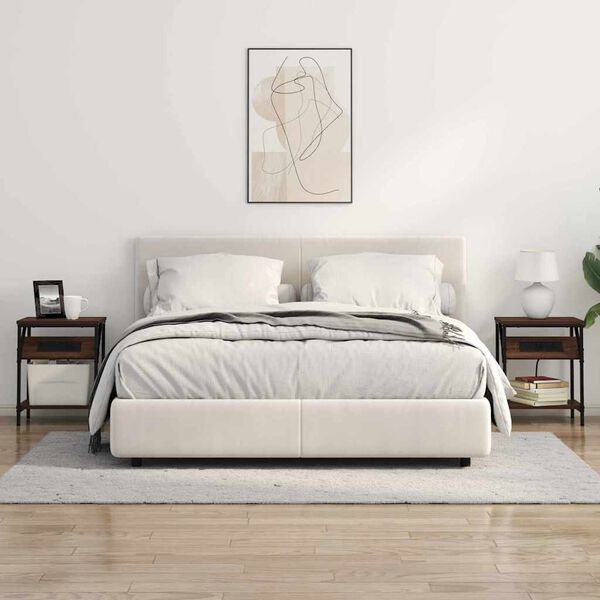 vidaXL Noćni ormar 2 pcs Smeđi hrast 38 x 30 x 48 cm Konstruirano drvo