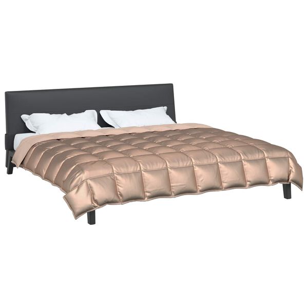 vidaXL Zimska pokrivača Zlatno 240 x 200 cm Saten i mikrovlakna