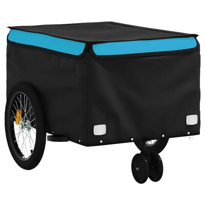 vidaXL Prikolica za bicikl crno-plava 30 kg željezna