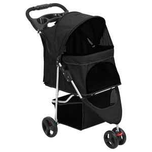 vidaXL Sklopiva kolica za pse crna 80 x 46 x 98 cm od tkanine oxford