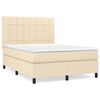 vidaXL Krevet s oprugama i madracem krem 140x200 cm od tkanine