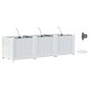 vidaXL Vrtna saksija 3 pcs Bijeli 120 x 40 x 37,5 cm Plastika