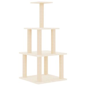 vidaXL Penjalica za mačke sa stupovima za grebanje krem 111 cm