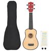 vidaXL Set ukulelea Soprano s futrolom za djecu Natural 23