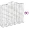 vidaXL Lučne gabionske ko&scaron;are 14kom 200x50x160/180cm pocinčano željezo