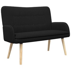 vidaXL Sofa za dvije osobe Crna 115 x 61 x 87 cm Boucl&eacute;