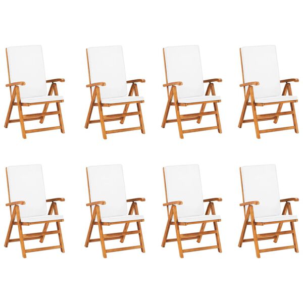 vidaXL 9-dijelni vrtni blagovaonski set s jastucima masivna tikovina