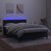 vidaXL Krevet box spring s madracem LED crni 140x190 cm bar&scaron;un