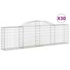 vidaXL Lučne gabionske ko&scaron;are 30 kom 300x30x80/100cm pocinčano željezo