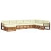 vidaXL Setovi sofa 8 pcs Prirodna i krem Čvrsto drvo akacije