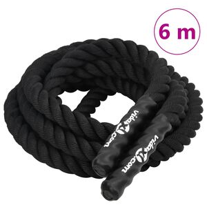 vidaXL Borbeno uže crno 6 m 4,5 kg poliester