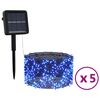 vidaXL Solarna vilinska svjetla 5 kom 5 x 200 LED plava