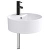 vidaXL Umivaonik s slavinom i odvodom Mat Crna 40,5 x 40,5 x 15 cm