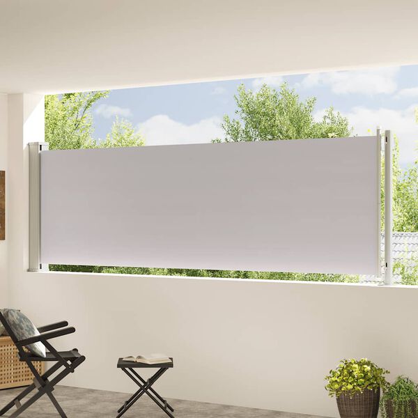 vidaXL Uvlačiva bočna tenda za terasu 117 x 600 cm siva