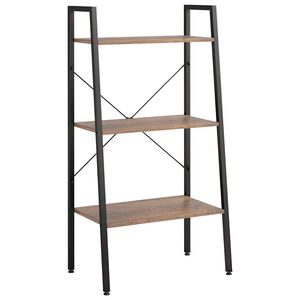 vidaXL Samostojeće police s 3 razine tamnosmeđe i crne 56x35x108 cm
