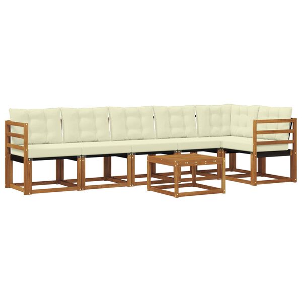 vidaXL Set vanjskih sofa s jastukom 7 pcs Prirodna i krem