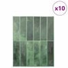 vidaXL Pravougaona keramika 10 pcs Tamnozelena 29 x 23 x 0,08 cm