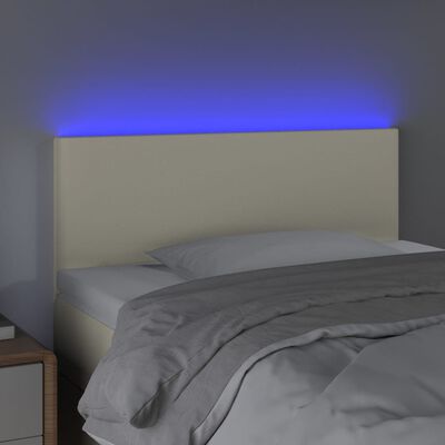 vidaXL LED uzglavlje krem 80 x 5 x 78/88 cm od umjetne kože