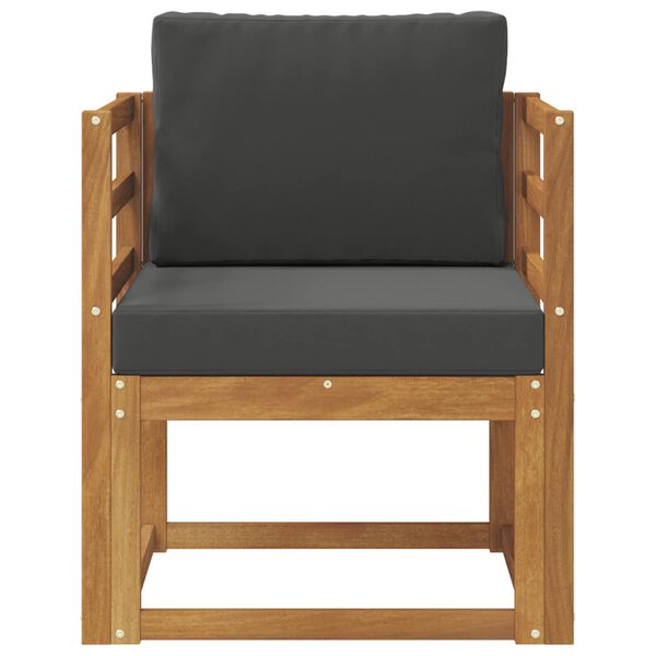 vidaXL Vanjski kauč Čvrsto drvo akacije i poliester Prirodna