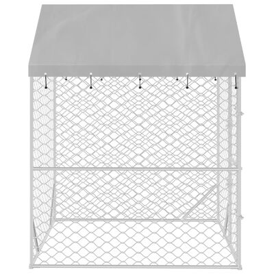 vidaXL Vanjski kavez za pse s krovom srebrni 2x2x2,5 m pocinčani čelik