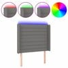 vidaXL LED uzglavlje tamnosivo 103 x 16 x 118/128 cm od tkanine