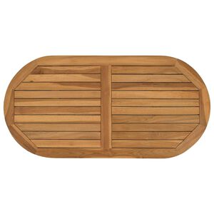 vidaXL Gornji dio stola Ovalni Čvrsto teak drvo Prirodna