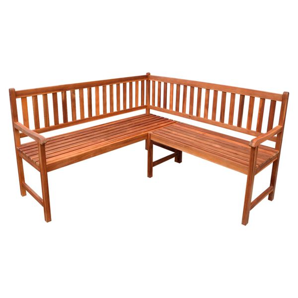 vidaXL Vrtna kutna klupa s jastucima 150 cm masivno bagremovo drvo