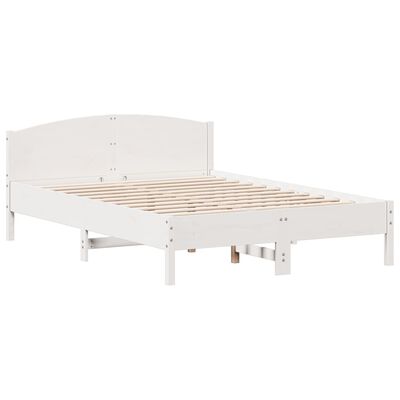 vidaXL Okvir kreveta s uzglavljem bijeli 160 x 200 cm masivna borovina