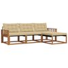 vidaXL Set vanjskih sofa s jastukom 4 pcs Prirodna i bež