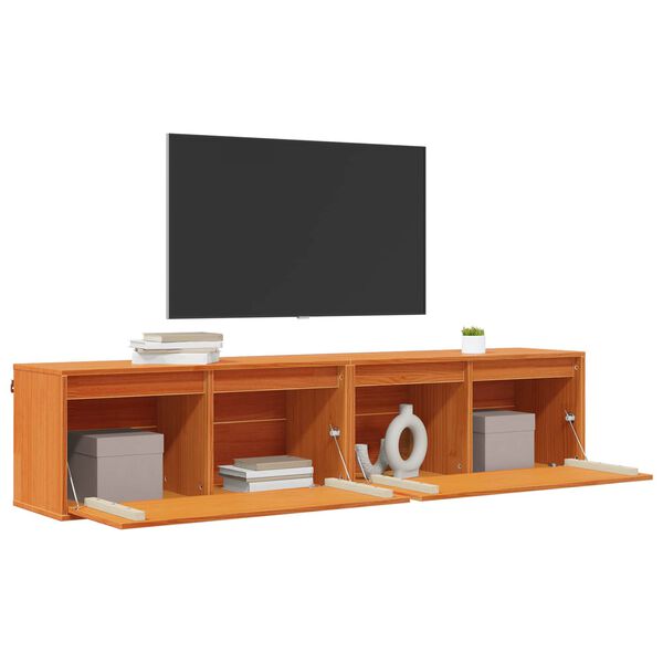 vidaXL Ormar za Zid s policom Zidne 2 pcs Vosak smeđa 80 x 30 x 35 cm