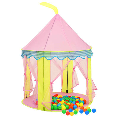 vidaXL Dječji šator za igru s 250 loptica ružičasti 100 x 100 x 127 cm