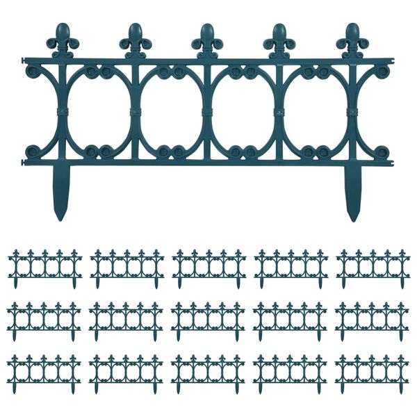 vidaXL Rubnjaci za travnjak 16 kom zeleni 10 m PP