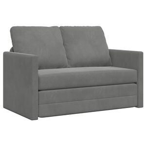 vidaXL Podni kauč na razvlačenje 2-u-1 tamnosivi 122x204x55 cm bar&scaron;un