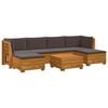 vidaXL Set vanjskih sofa s jastukom 7 Komad Smeđa Čvrsto drvo akacije