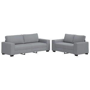 vidaXL Dvodijelni set sofa s jastucima, svijetlo siva tkanina