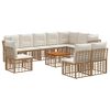 vidaXL Set vanjskih sofa 11 kom. Prirodna i krema bijela Poliester